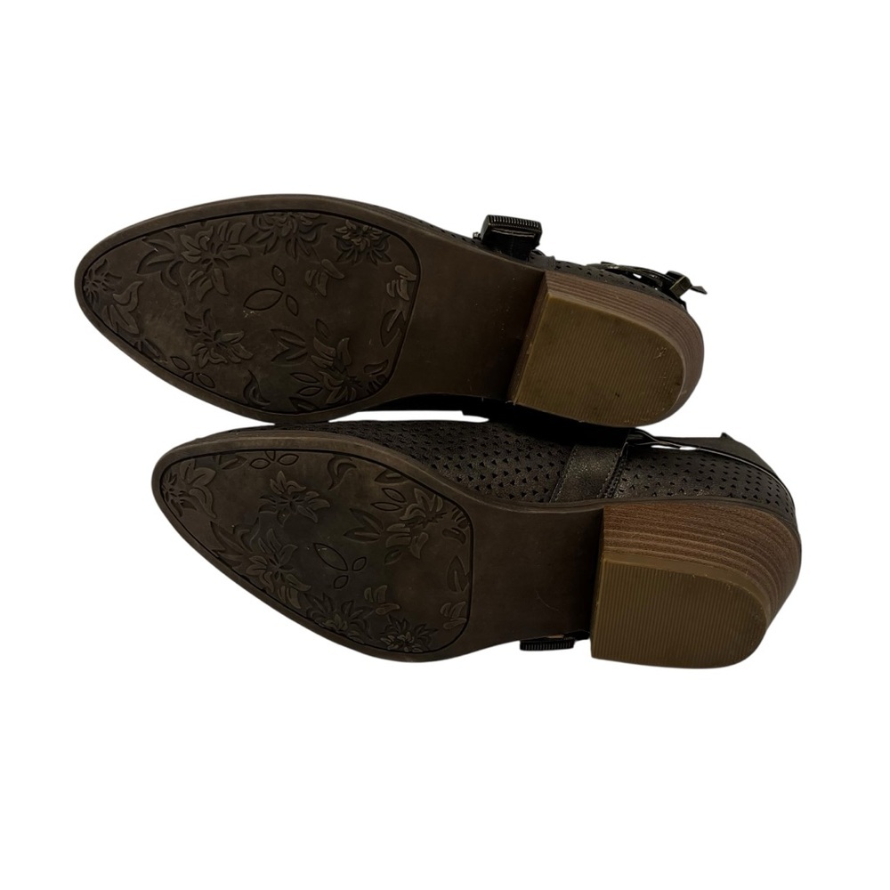 Sugar Metallic Perforated Ankle Booties - Brown - Picture 7 of 9